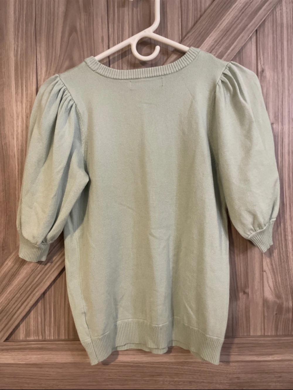 Marled Mint Puff-Sleeve Knit Top